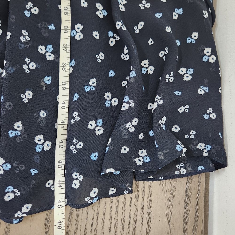 Gabby Skye Fit and Flare Midi Dress with a floral pattern Womens 8 Navy White - Picture 7 of 8